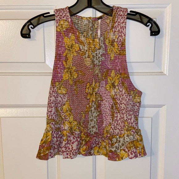 Free People Smocked Printed Top - Picture 2 of 5